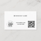 QRコーモダンドビジネスロゴ(白) ロイヤリティカード (裏面)