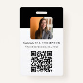 QRコーモダンドビジネスロゴIDカード従業員 バッジ (正面)