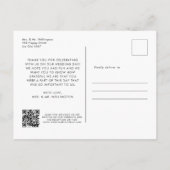 QRコーモダンドフォトギャラリーのスクリプ結婚ト ポストカード (裏面)