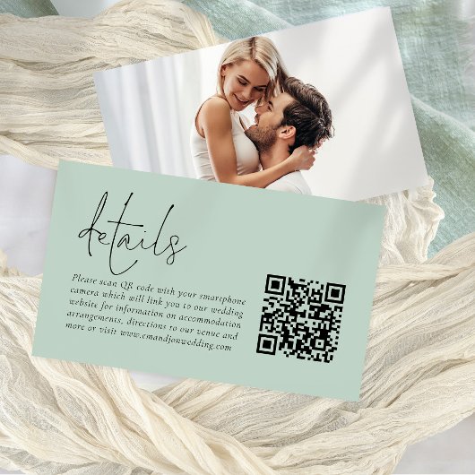QRコーモダンドフォトセージのスクリプ結婚ト詳細 エンクロージャーカード