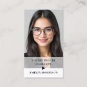 QRコーモダンドフォトミニマルプロフェッショナル 名刺 (正面)