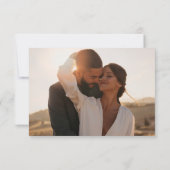 QRコーモダンドフォトミニマル燃えたオレンジ 出欠カード (裏面)