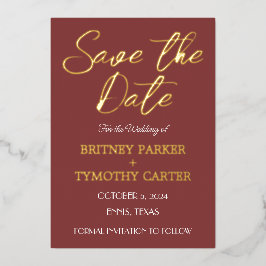 QRコーモダンドフォトワインバーガンディ結婚スクリプト 箔招待状