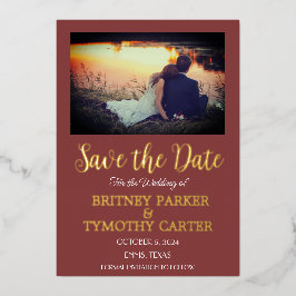 QRコーモダンドフォトワインブルゴーニュ結婚ーズ 箔招待状