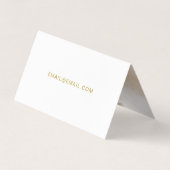 QRコーモダンドフォト付き金ゴールドカラーレタリング 名刺 (裏面)