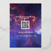 QRコーモダンドフォト天体銀河系の結婚箔 箔招待状 (裏面)