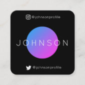 QRコーモダンドブラック編集を使用した幾何学的スタイル スクエア名刺 (正面)