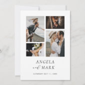 QRコーモダンドブラック&ホワイト付き結婚写真 招待状 (裏面)