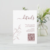 QRコーモダンドブルゴーニュ結婚の詳細 エンクロージャーカード (スタンド正面)