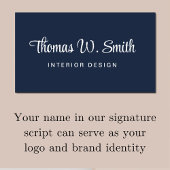 QRコーモダンドブルーのスクリプト 名刺