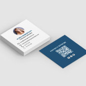 QRコーモダンドミニマル・ソーシャル・メディア写真 スクエア名刺