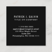 QRコーモダンドロゴプロフェッショナルブラック スクエア名刺 (裏面)