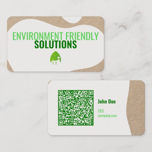 QRコーモダンド付きエコフレンドリー名刺 名刺 (正面/裏面)