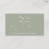 QRコーモダンド付きセージ・グリーン 予約カード (正面)