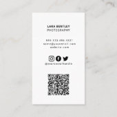 QRコーモダンド付きフォトソーシャルメディアスタイリスト 名刺 (裏面)