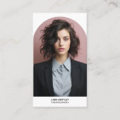 QRコーモダンド付きフォトソーシャルメディアスタイリスト 名刺 (正面)