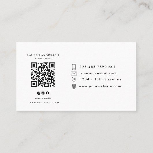 QRコーモダンド付きフォト名刺 名刺 (裏面)