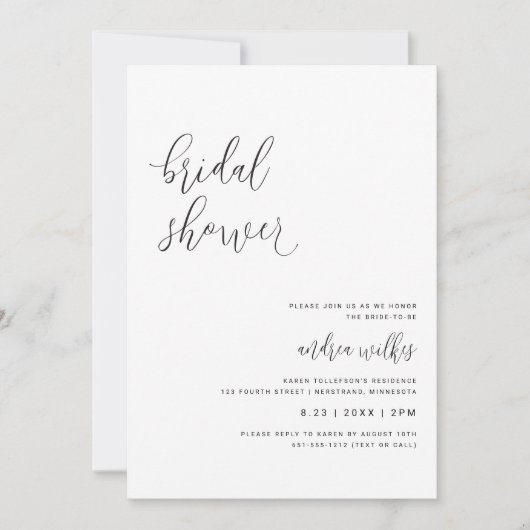 QRコーモダンド付きブライダルシャワー招待状 招待状 (正面)