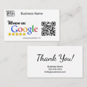 QRコーモダンド付きミニマルGoogleレビューカード 名刺 (正面/裏面)