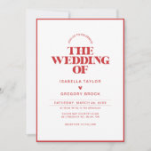 QRコーモダンド付きモノクロフォト結婚 招待状 (正面)