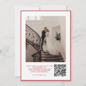 QRコーモダンド付きモノクロフォト結婚 招待状 (裏面)