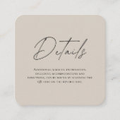 QRコーモダンド付き結婚Beigeの詳細カード エンクロージャーカード (正面)