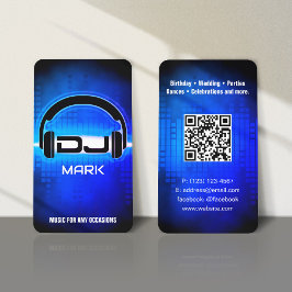 QRコーモダンド付きDJ王室の Blue Business Card 名刺