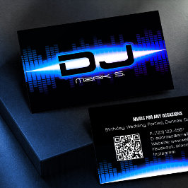 QRコーモダンド付きDJ王室の Blue Business Card 名刺