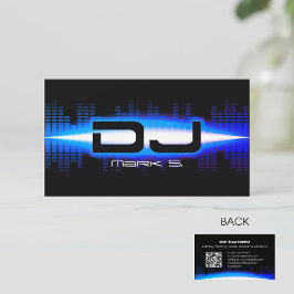 QRコーモダンド付きDJ王室の Blue Business Card 名刺