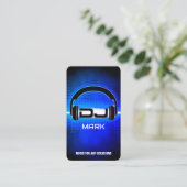 QRコーモダンド付きDJ王室の Blue Business Card 名刺 (スタンド正面)