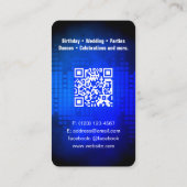 QRコーモダンド付きDJ王室の Blue Business Card 名刺 (裏面)