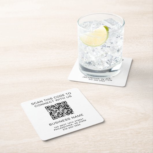 QRコーモダンド会社のプロモーション スクエアペーパーコースター (インサイチュ)