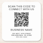 QRコーモダンド会社のプロモーション スクエアペーパーコースター (正面)