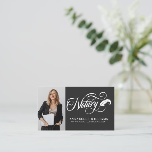 QRコーモダンド公証人フォト 名刺 (スタンド正面)