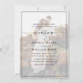 QRコーモダンド写真の予算のスクリ結婚プト 招待状 (正面)