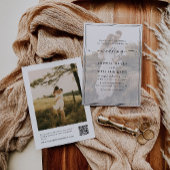 QRコーモダンド写真の予算のスクリ結婚プト 招待状