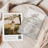 QRコーモダンド写真の予算のスクリ結婚プト 招待状