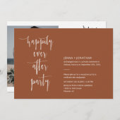 QRコーモダンド写真の後にテラコッタが幸せに 招待状 (正面/裏面)