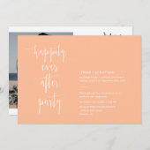 QRコーモダンド写真の後に桃が幸せに 招待状 (正面/裏面)