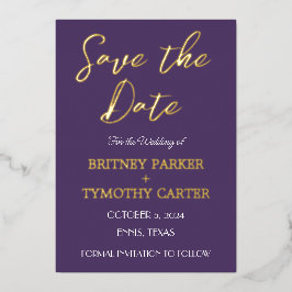 QRコーモダンド写真の手書きスクリプト結婚 箔招待状