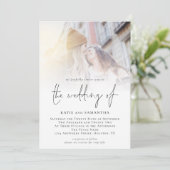 QRコーモダンド写真レズビアンのスクリプ結婚ト 招待状 (スタンド正面)