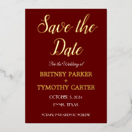 QRコーモダンド写真書道ブルゴーニュ結婚ズ 箔招待状