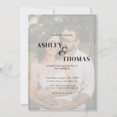 QRコーモダンド写真RSVPのスクリプ結婚ト 招待状 (正面)