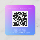 QRコーモダンド勾配を持つ幾何学的スタイル スクエア名刺 (裏面)