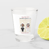 QRコーモダンド名の追加日付フォトウェブサイト ショットグラス (正面)