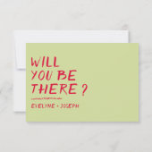 QRコーモダンド手書きカラフルレトロ結婚 出欠カード (裏面)