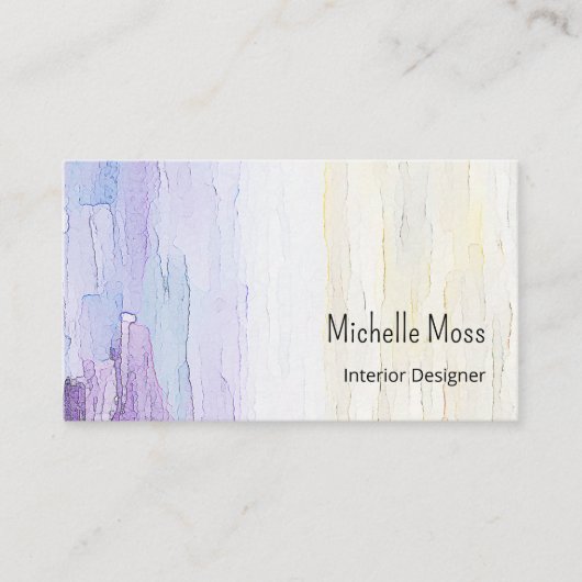 QRコーモダンド抽象芸術紫インテリア設計者 名刺 (正面)