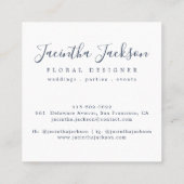 QRコーモダンド水色フローラブルーピンクエレガント スクエア名刺 (裏面)