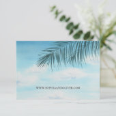 QRコーモダンド海ブルービーチ結婚式RSVPカード 出欠カード (スタンド正面)