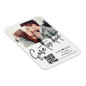 qrコーモダンド白結婚の写真の日付を保存 マグネット (右側)